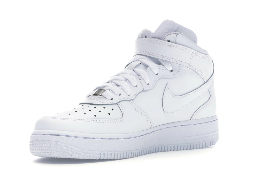 Vue 15 de Nike Air Force 1 Mid White (GS)