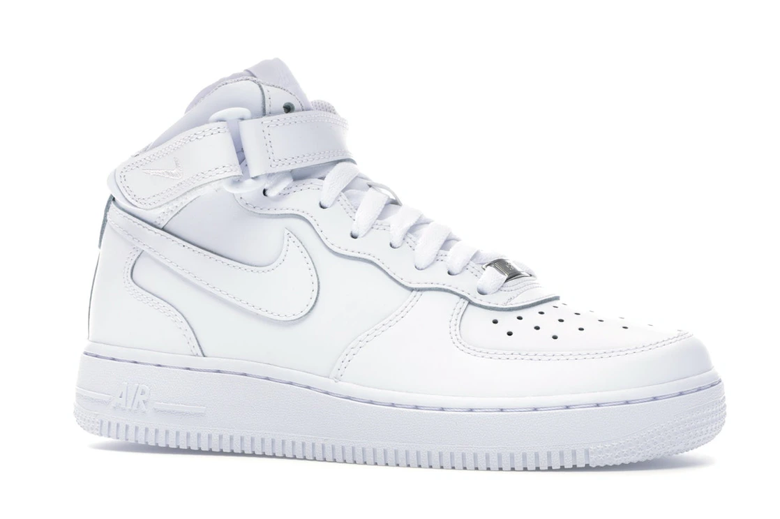 Vue 3 de Nike Air Force 1 Mid White (GS)