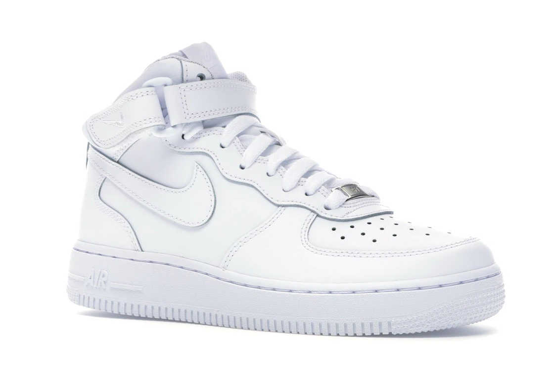 Vue 4 de Nike Air Force 1 Mid White (GS)