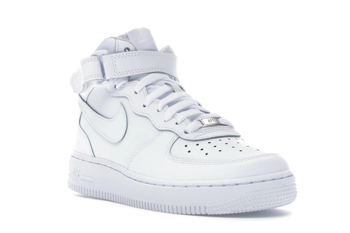 Vue 6 de Nike Air Force 1 Mid White (GS)