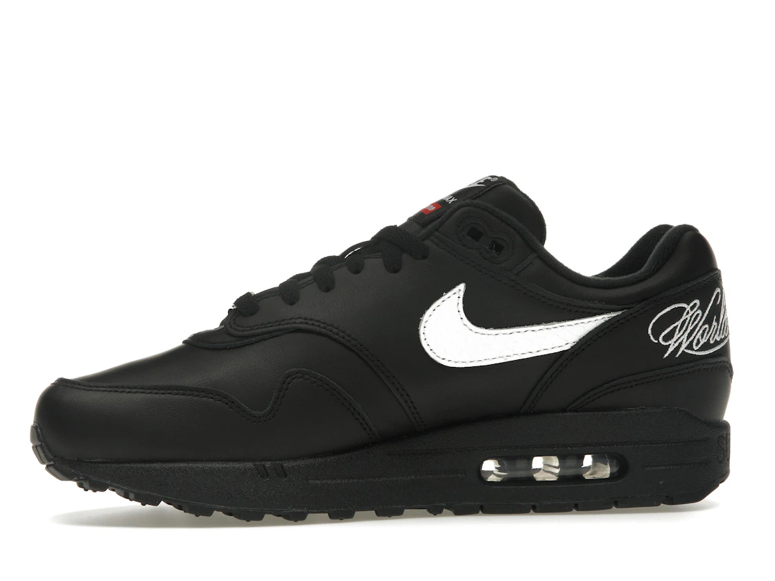Vue 18 de Nike Air Max 1 '87 SP Supreme Black White