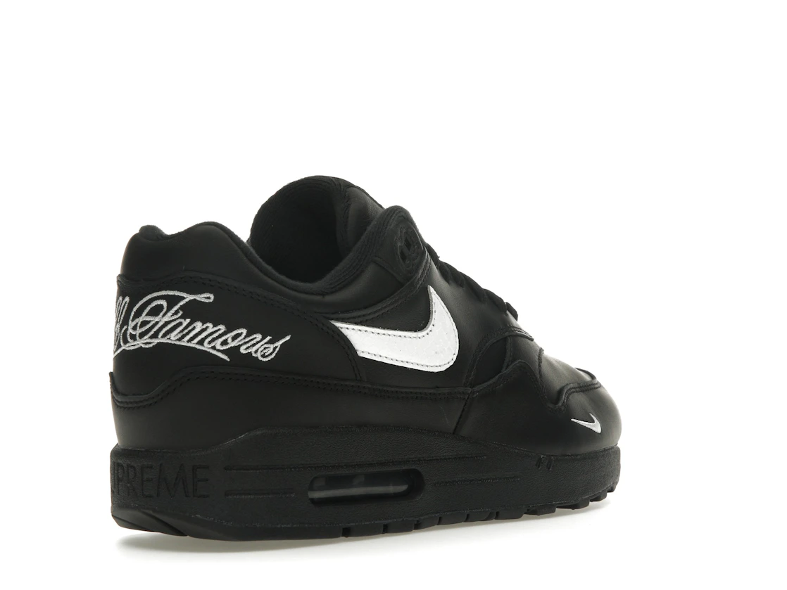 Vue 32 de Nike Air Max 1 '87 SP Supreme Black White