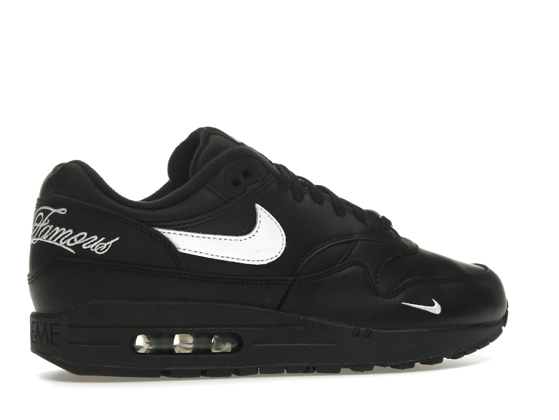 Vue 35 de Nike Air Max 1 '87 SP Supreme Black White