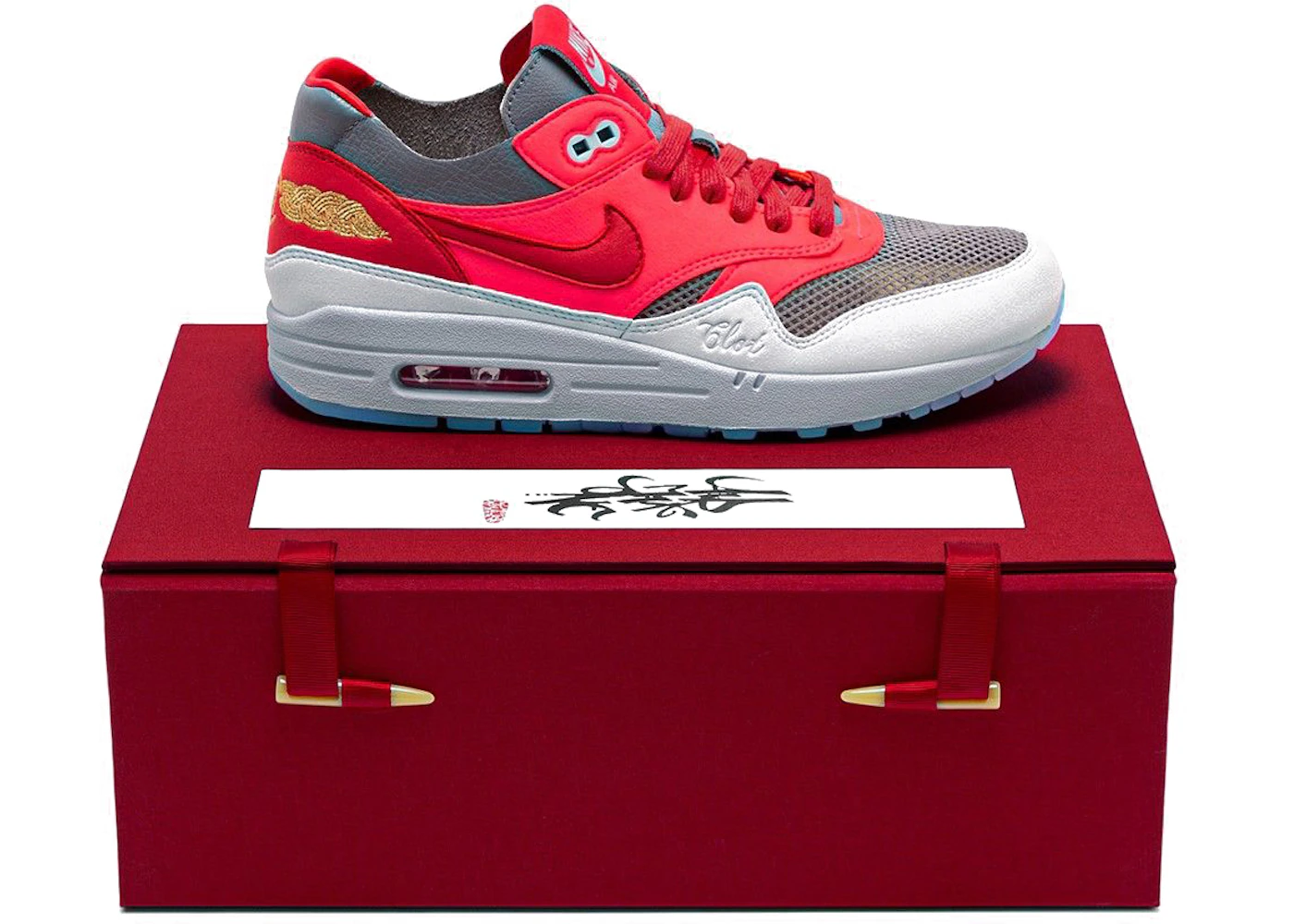 Nike Air Max 1 CLOT Kiss of Death Solar Red Special Box The Design Museum Charity Campaign