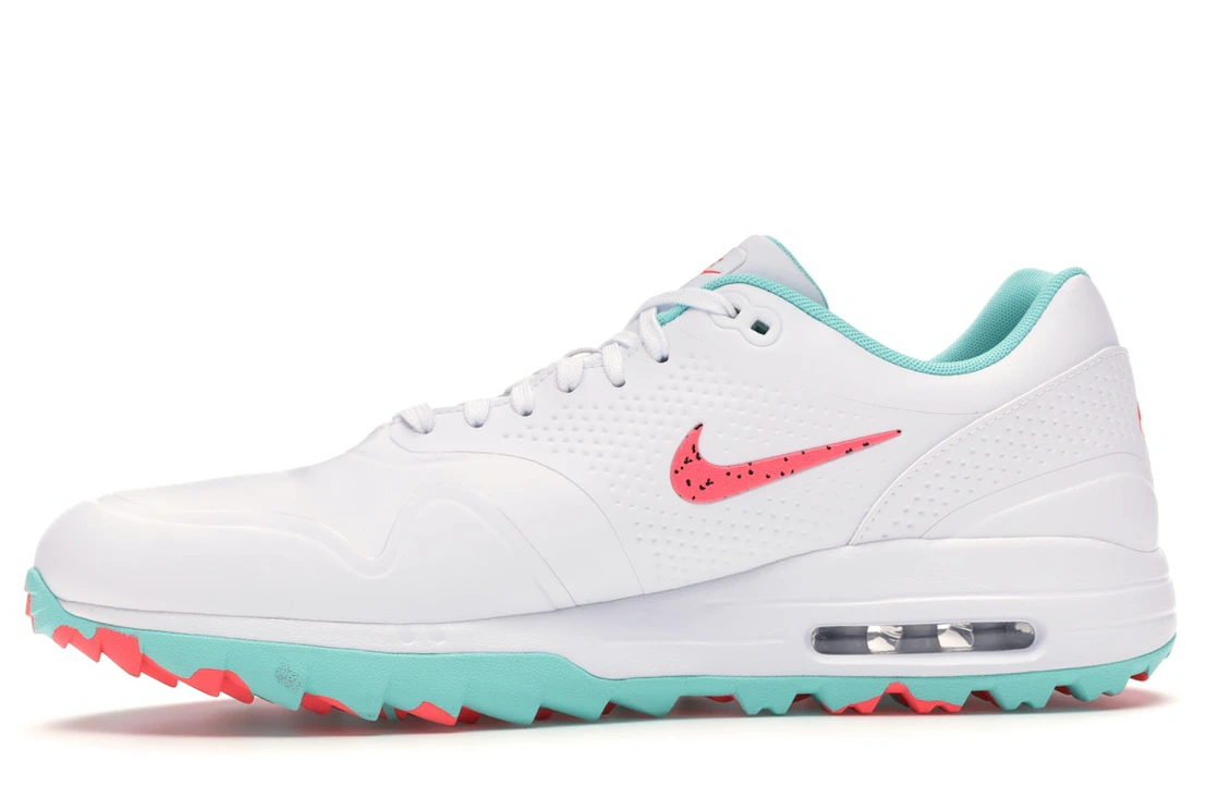 Vue 18 de Nike Air Max 1 Golf White Aurora Hot Punch