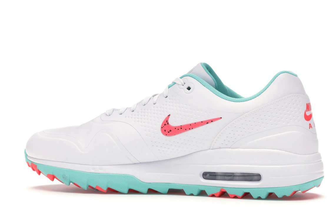 Vue 21 de Nike Air Max 1 Golf White Aurora Hot Punch