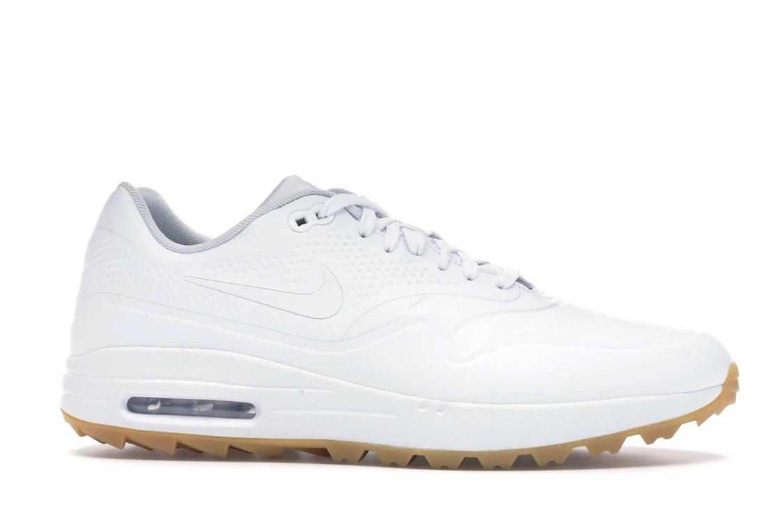 Vue 2 de Nike Air Max 1 Golf White Gum White Swoosh