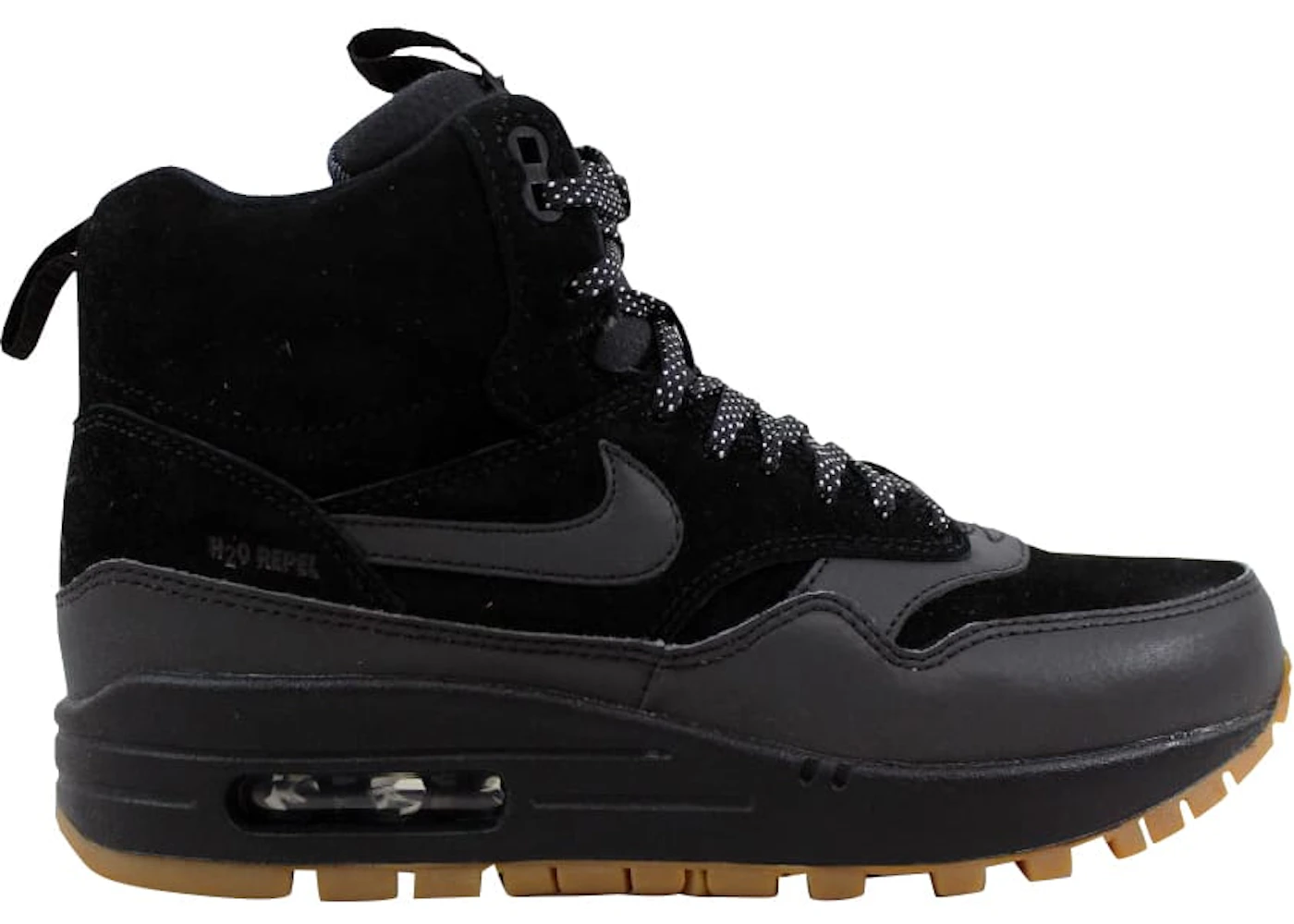 Nike Air Max 1 Mid Sneakerboot Black/Black-Gum Medium Brown 