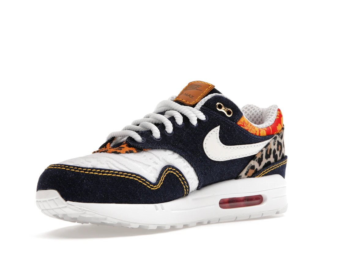 Vue 15 de Nike Air Max 1 Premium Denim Leopard