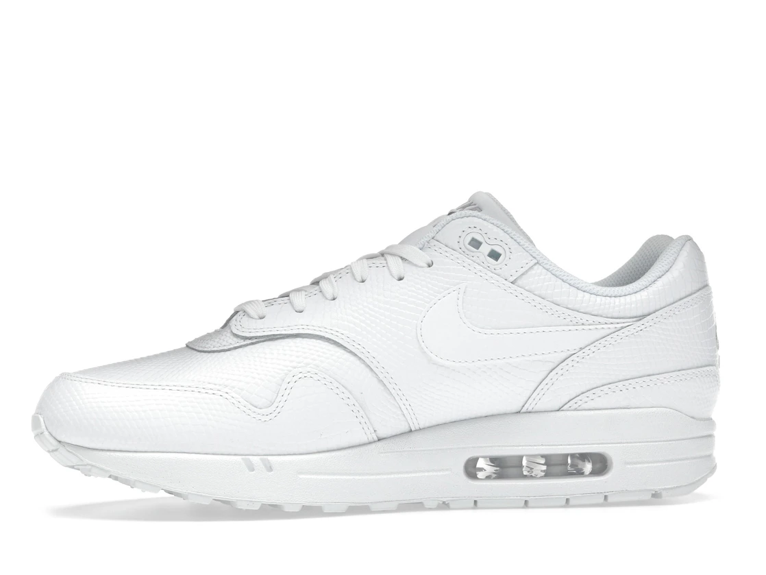 Vue 18 de Nike Air Max 1 Premium White Snakeskin