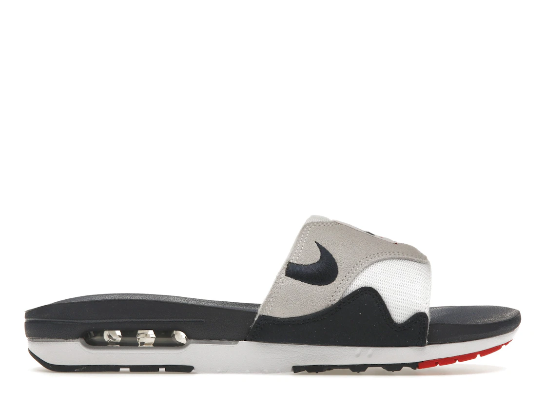 Vue 1 de Nike Air Max 1 Slide Obsidian University Red