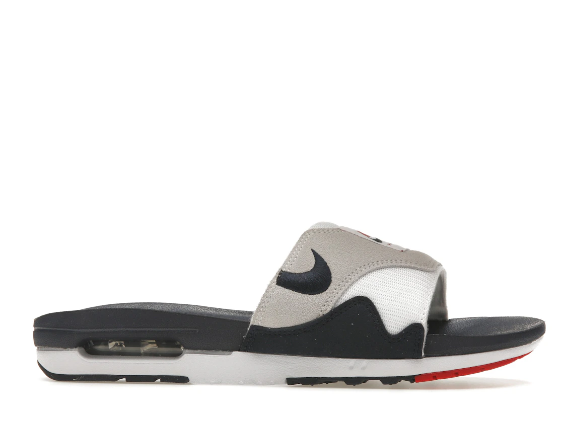Vue 2 de Nike Air Max 1 Slide Obsidian University Red