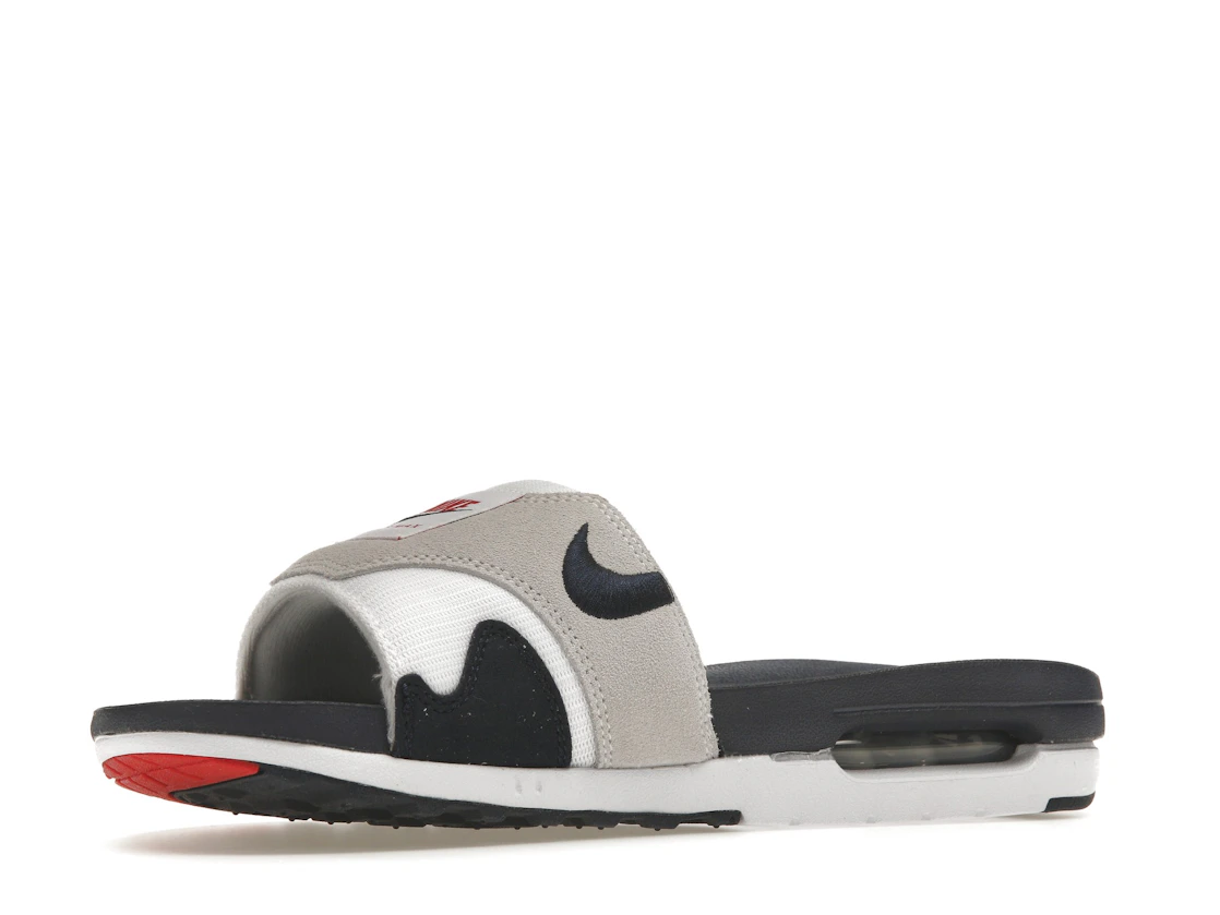 Vue 16 de Nike Air Max 1 Slide Obsidian University Red