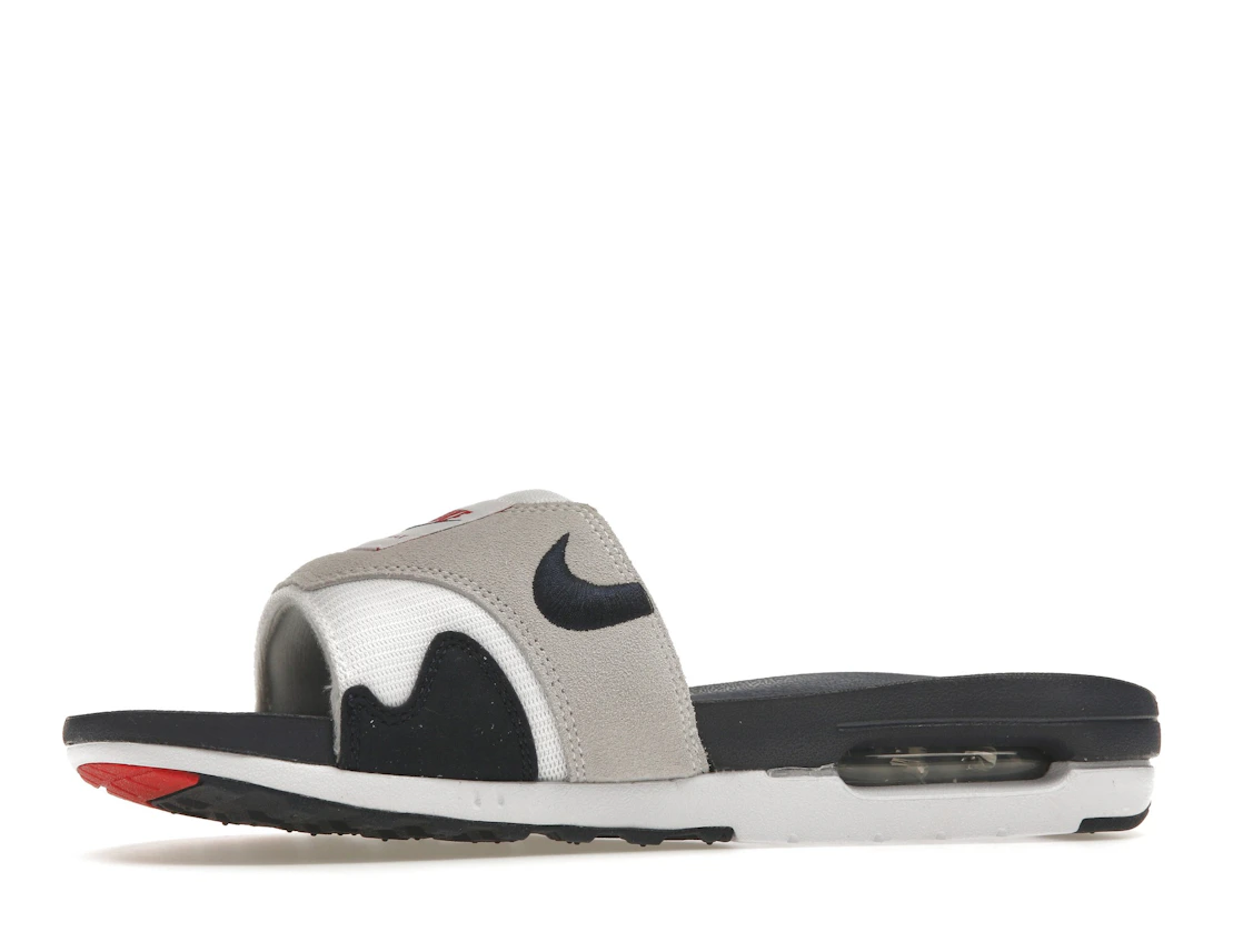 Vue 17 de Nike Air Max 1 Slide Obsidian University Red