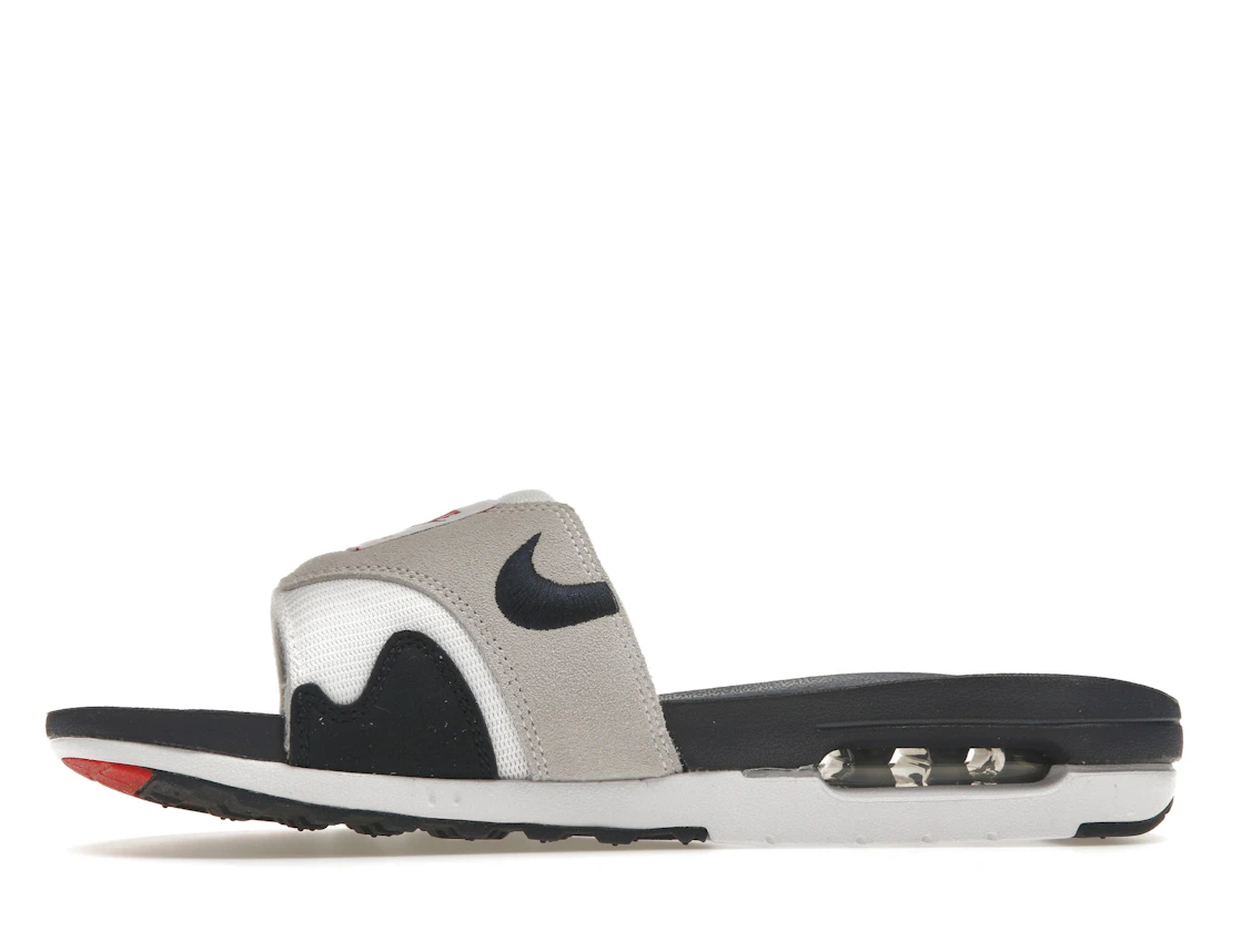 Vue 18 de Nike Air Max 1 Slide Obsidian University Red