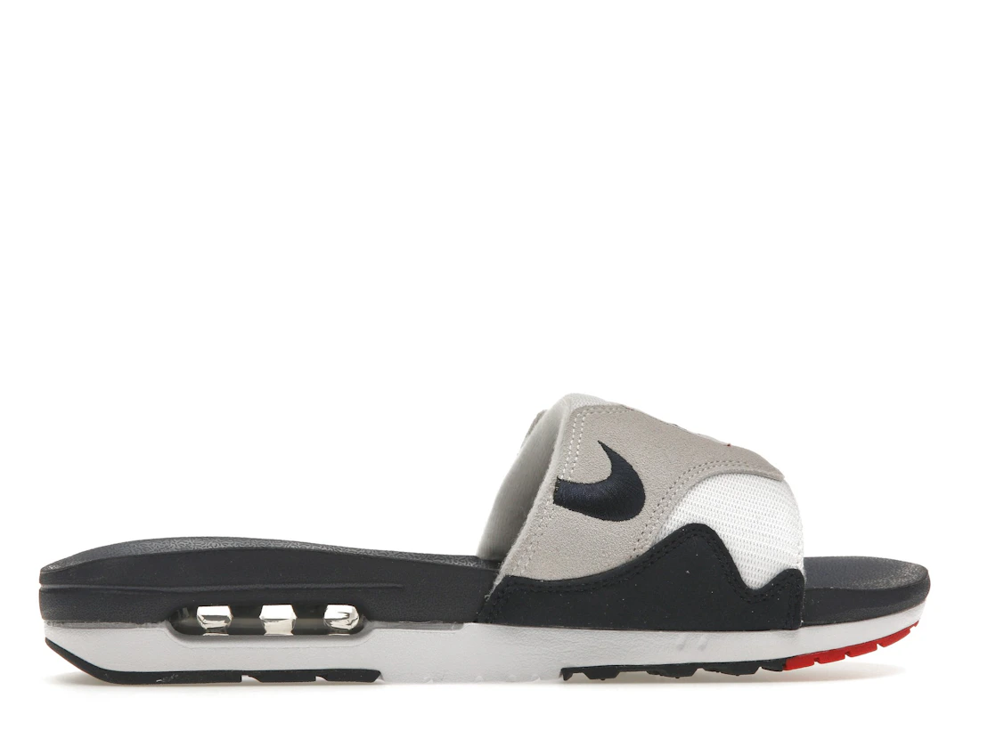 Vue 36 de Nike Air Max 1 Slide Obsidian University Red