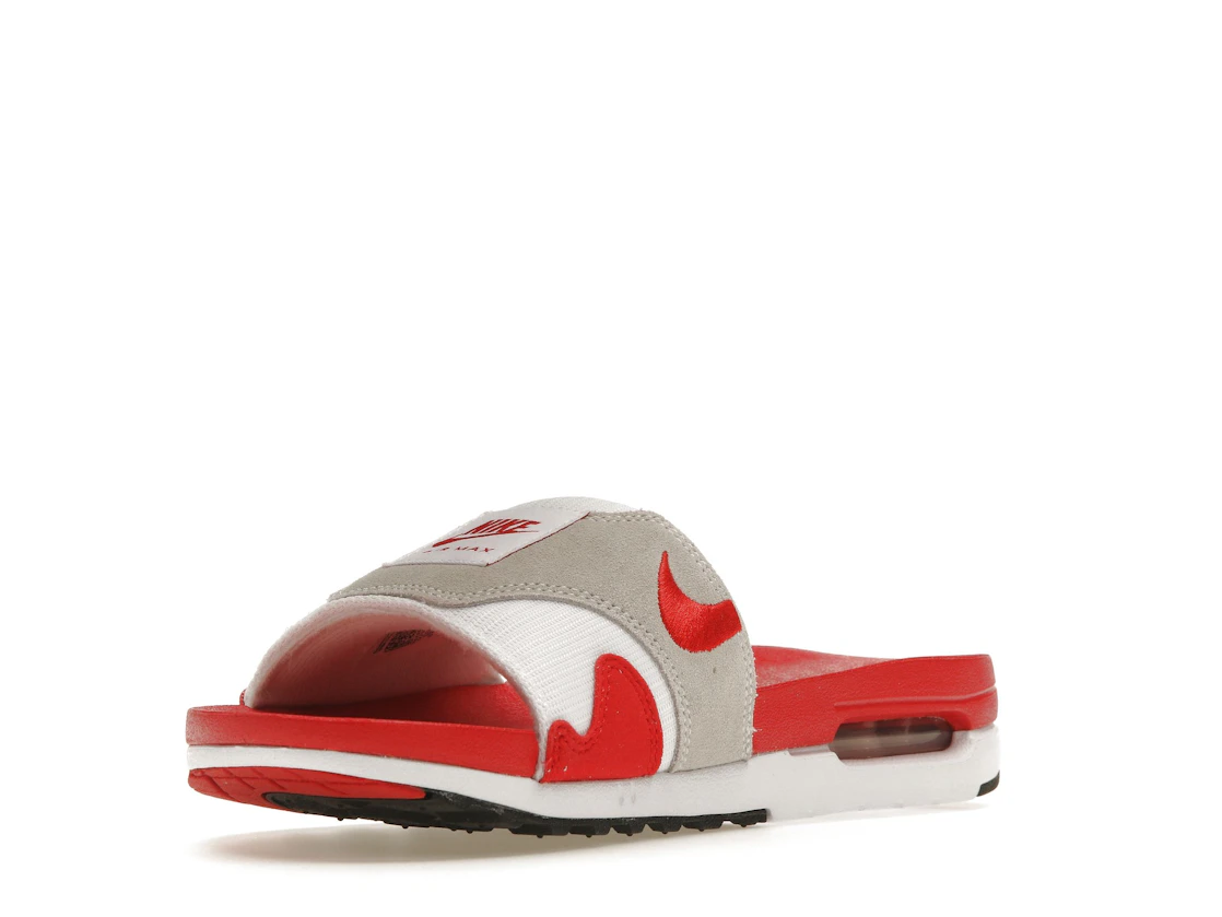 Vue 14 de Nike Air Max 1 Slide White University Red