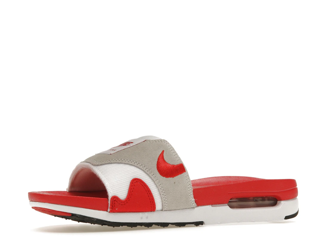 Vue 16 de Nike Air Max 1 Slide White University Red