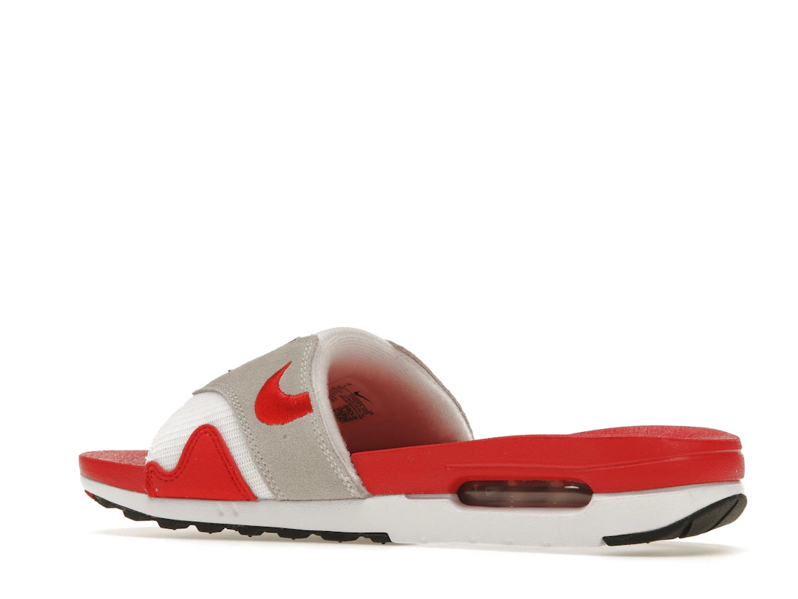 Vue 22 de Nike Air Max 1 Slide White University Red