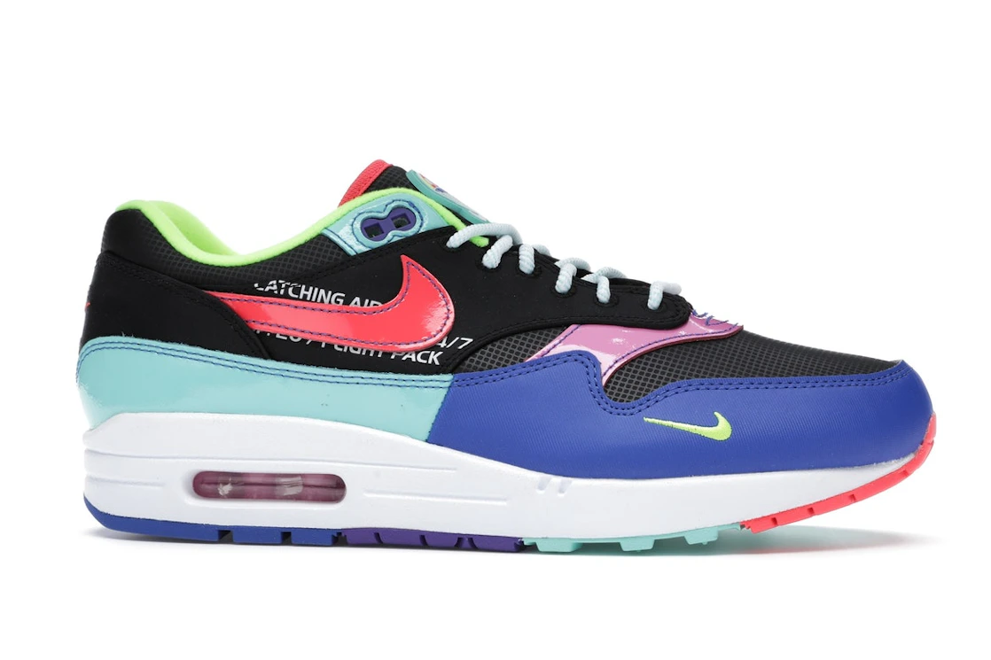 Vue 2 de Nike Air Max 1 Black Hyper Grape