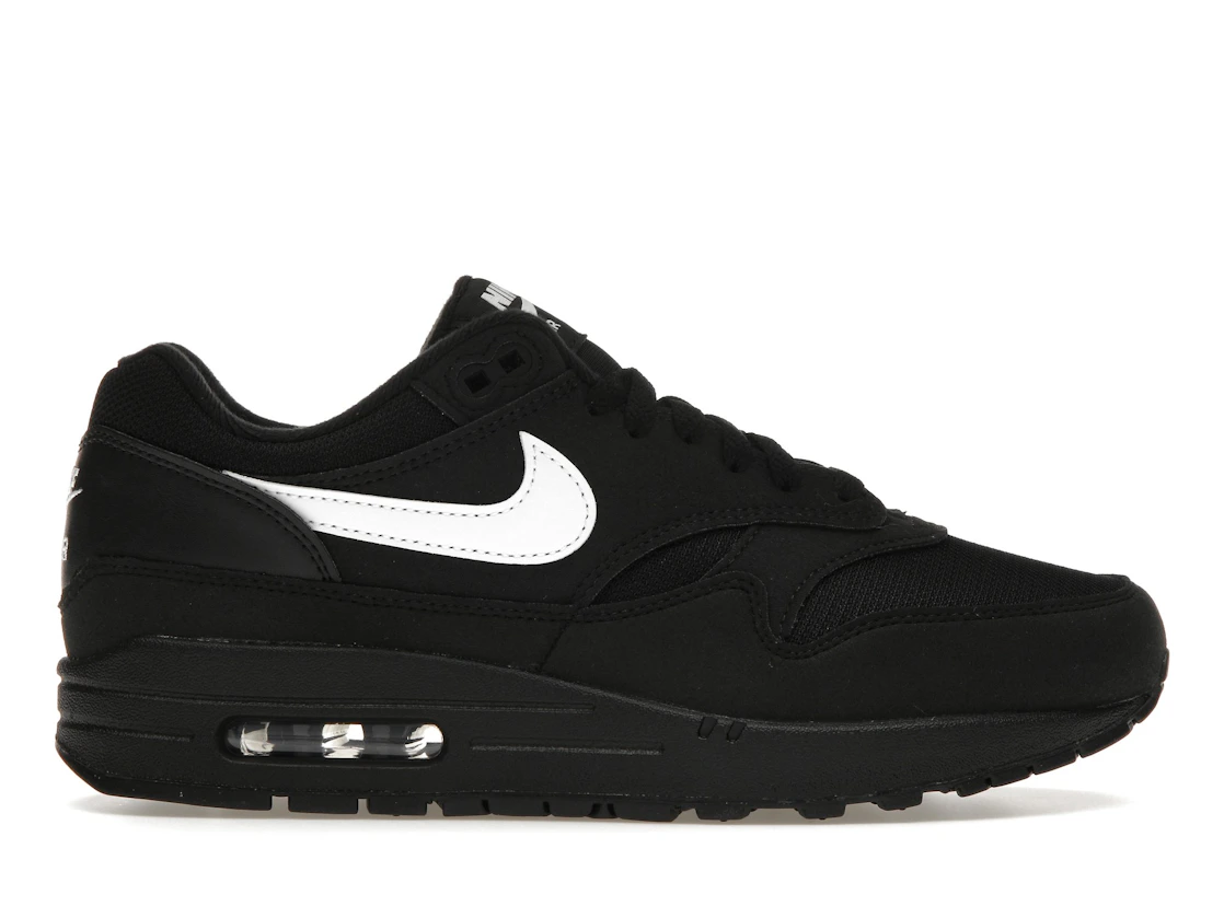 Vue 1 de Nike Air Max 1 Black White Swoosh