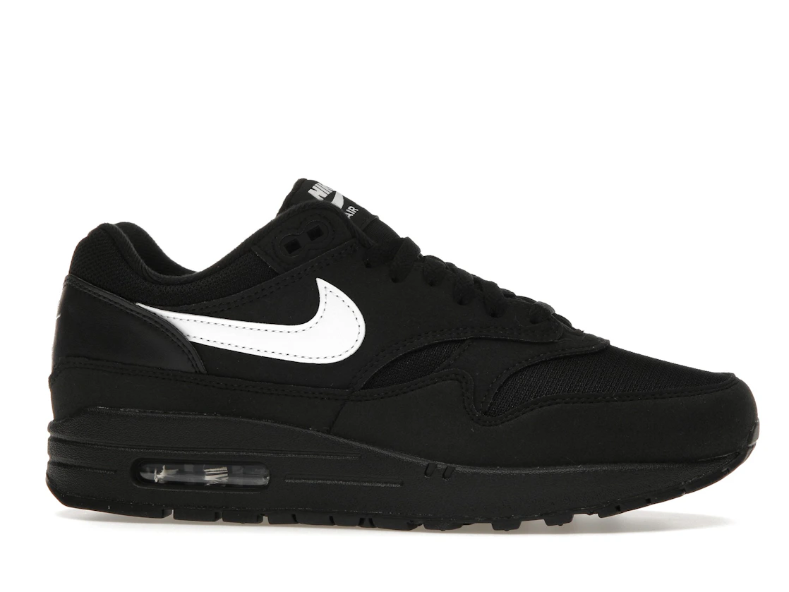 Vue 2 de Nike Air Max 1 Black White Swoosh