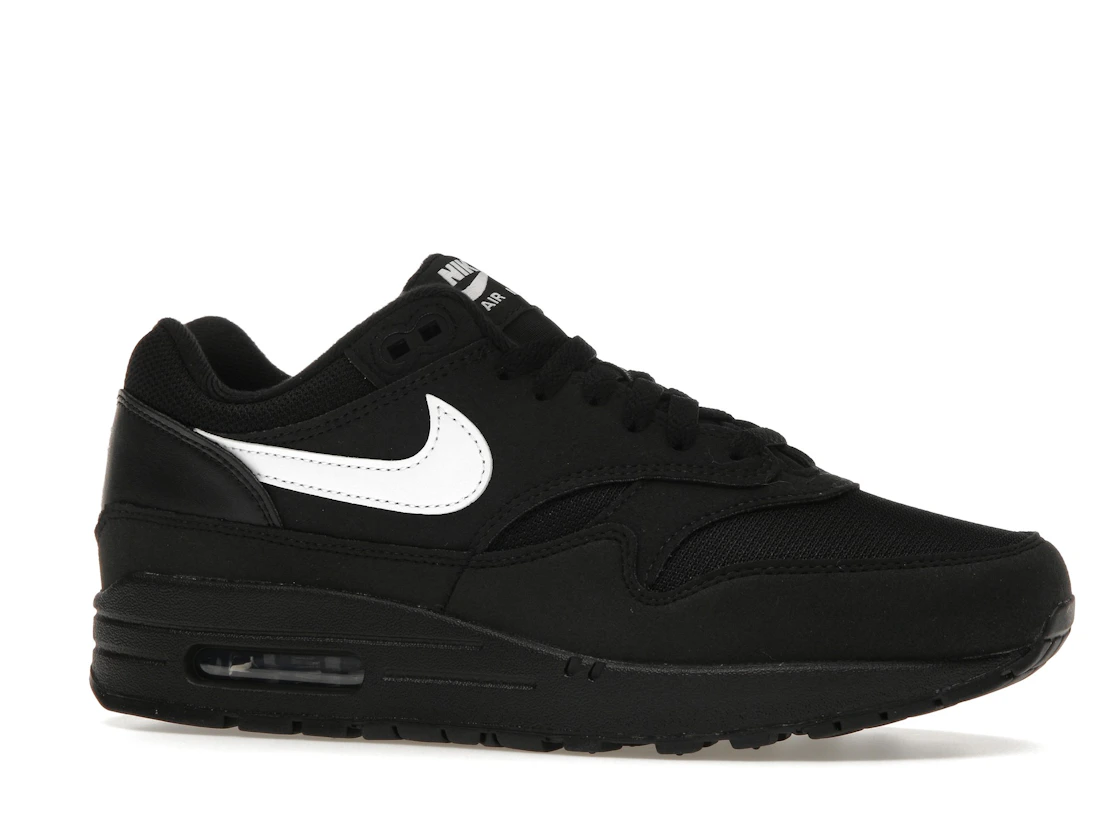 Vue 3 de Nike Air Max 1 Black White Swoosh