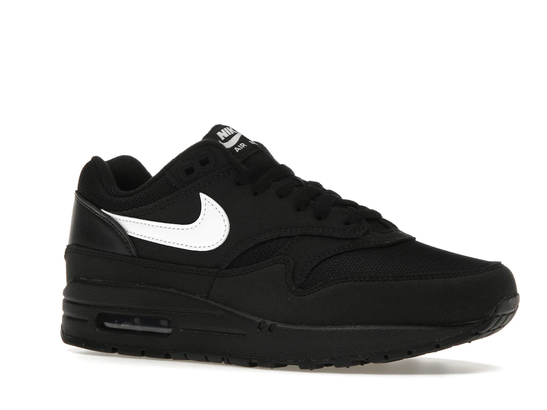 Vue 4 de Nike Air Max 1 Black White Swoosh