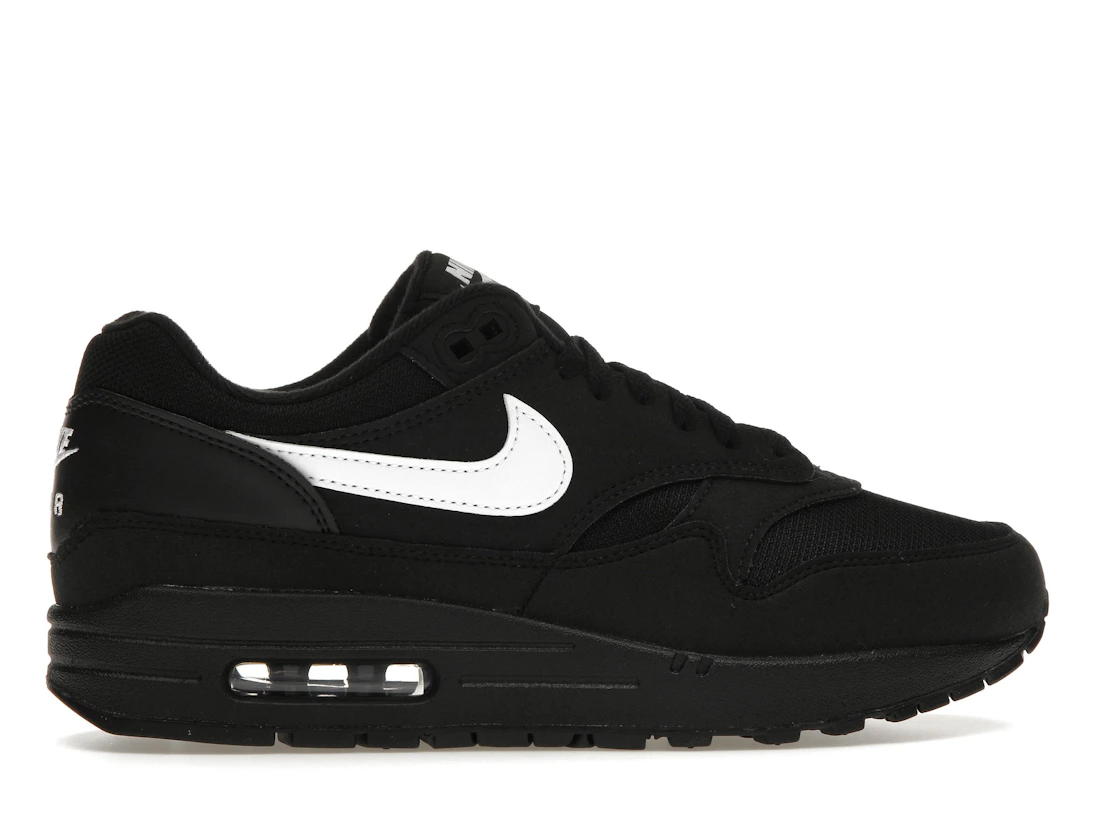 Vue 36 de Nike Air Max 1 Black White Swoosh