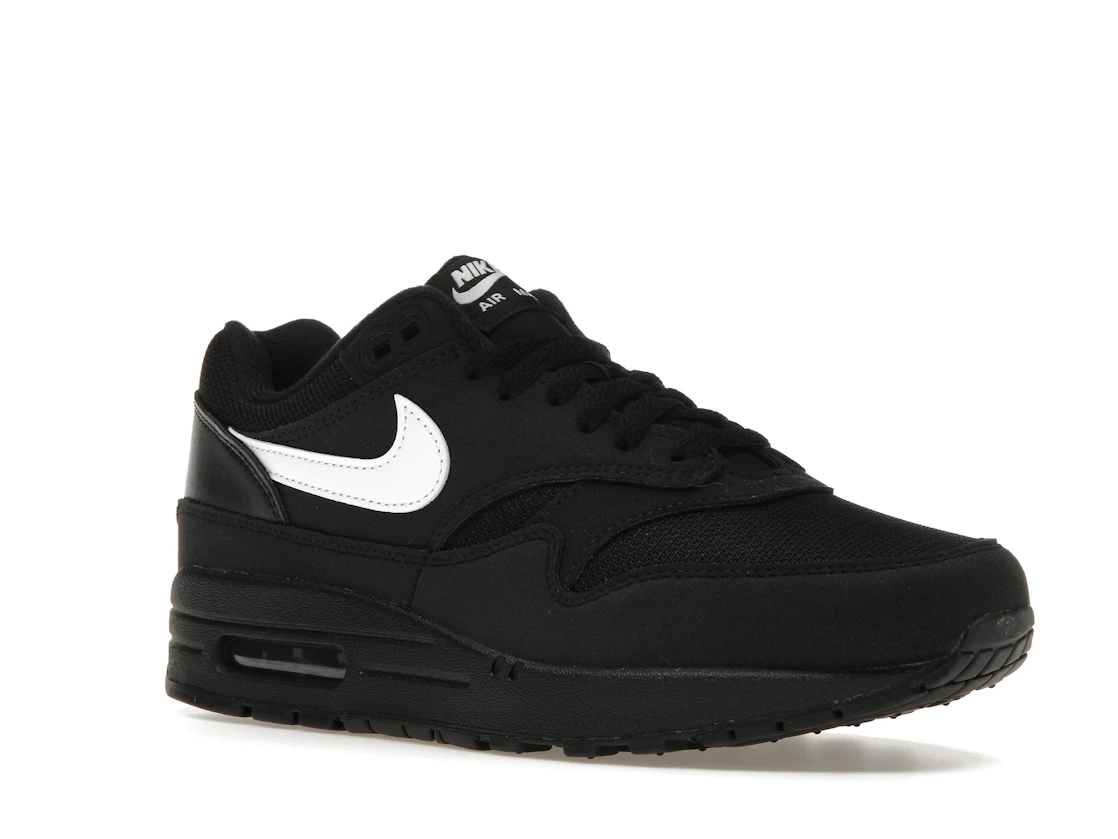 Vue 5 de Nike Air Max 1 Black White Swoosh
