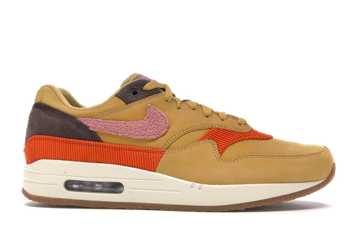Vue 2 de Nike Air Max 1 Crepe Wheat Gold Rust Pink
