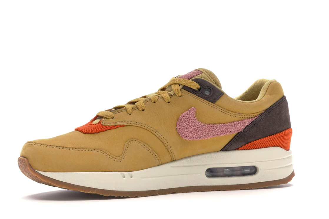 Vue 17 de Nike Air Max 1 Crepe Wheat Gold Rust Pink