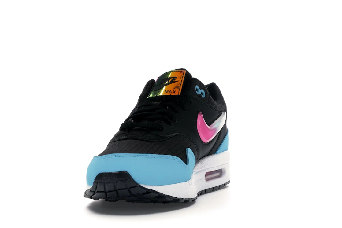 Vue 12 de Nike Air Max 1 Jelly Swoosh Black Fuchsia Blue Fury