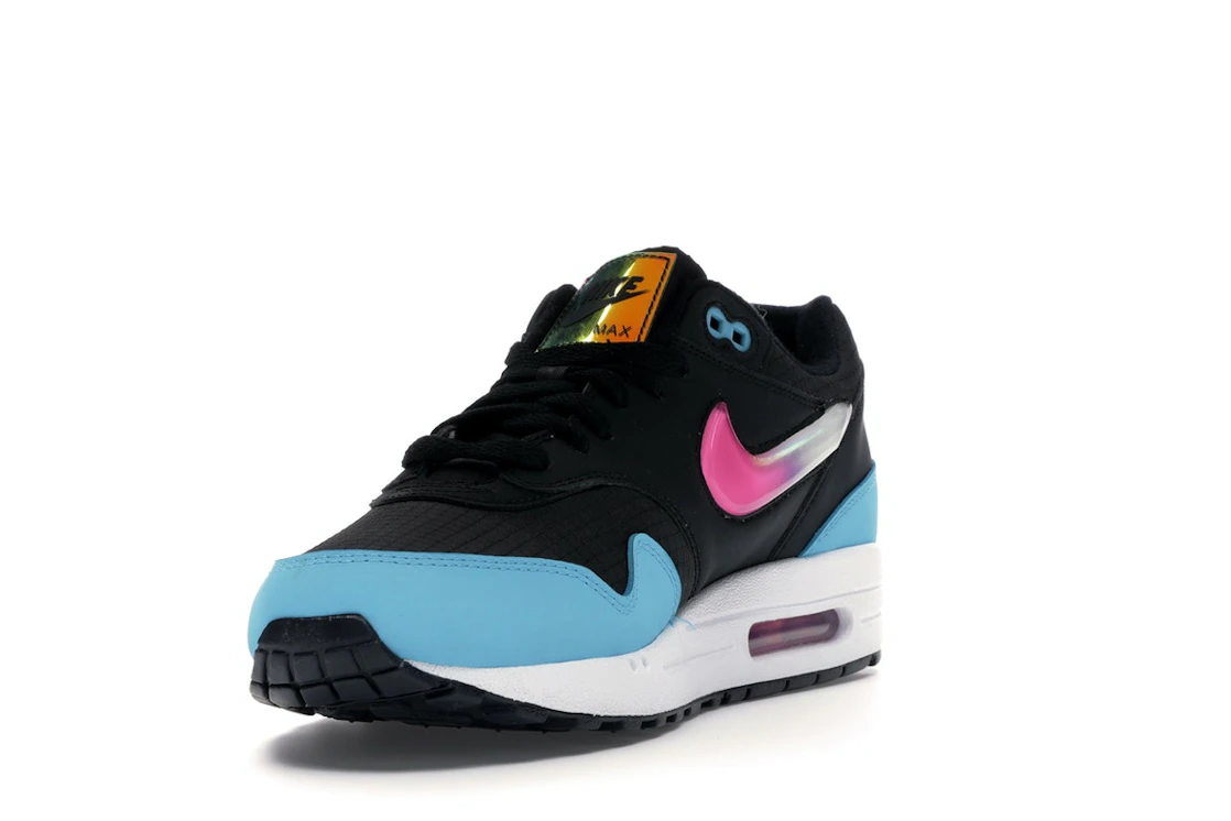 Vue 13 de Nike Air Max 1 Jelly Swoosh Black Fuchsia Blue Fury