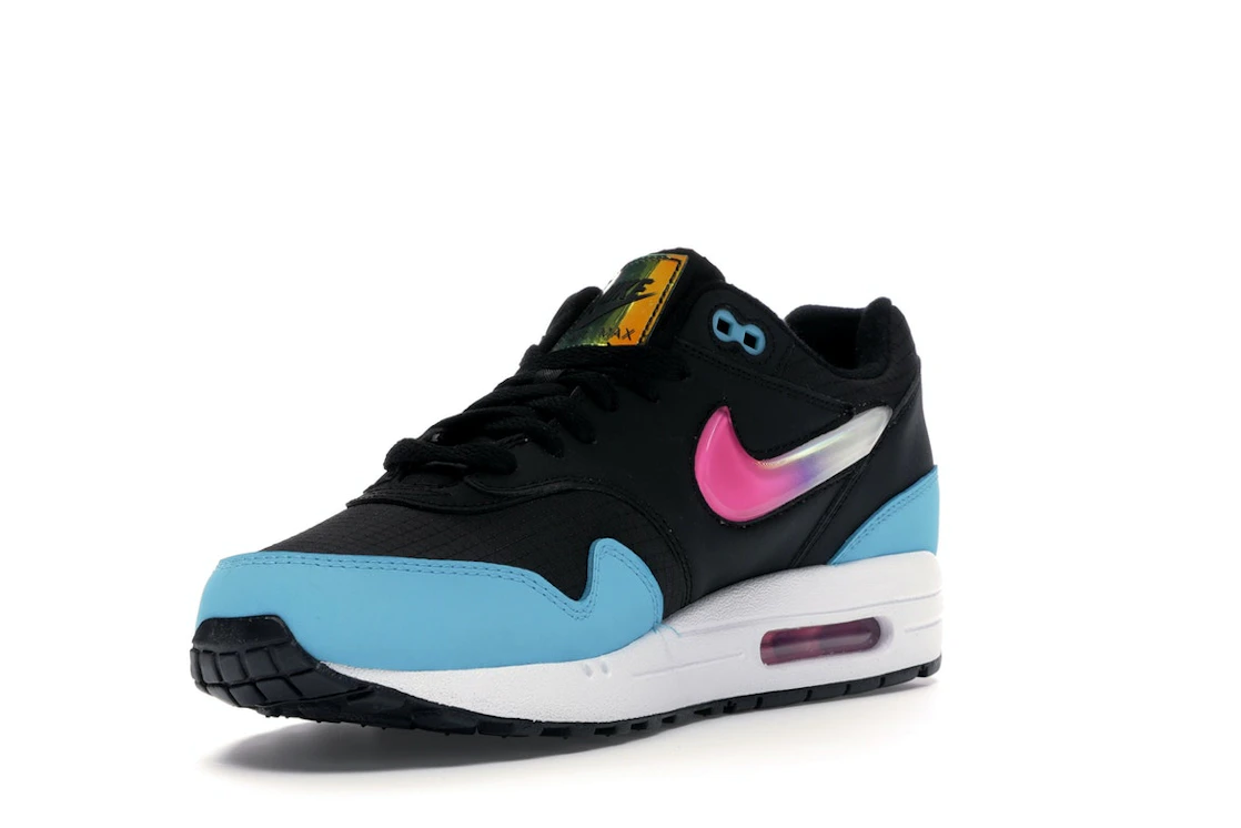 Vue 14 de Nike Air Max 1 Jelly Swoosh Black Fuchsia Blue Fury