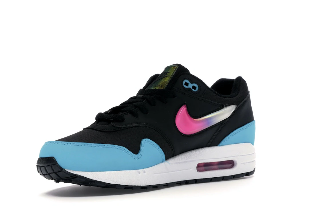 Vue 15 de Nike Air Max 1 Jelly Swoosh Black Fuchsia Blue Fury
