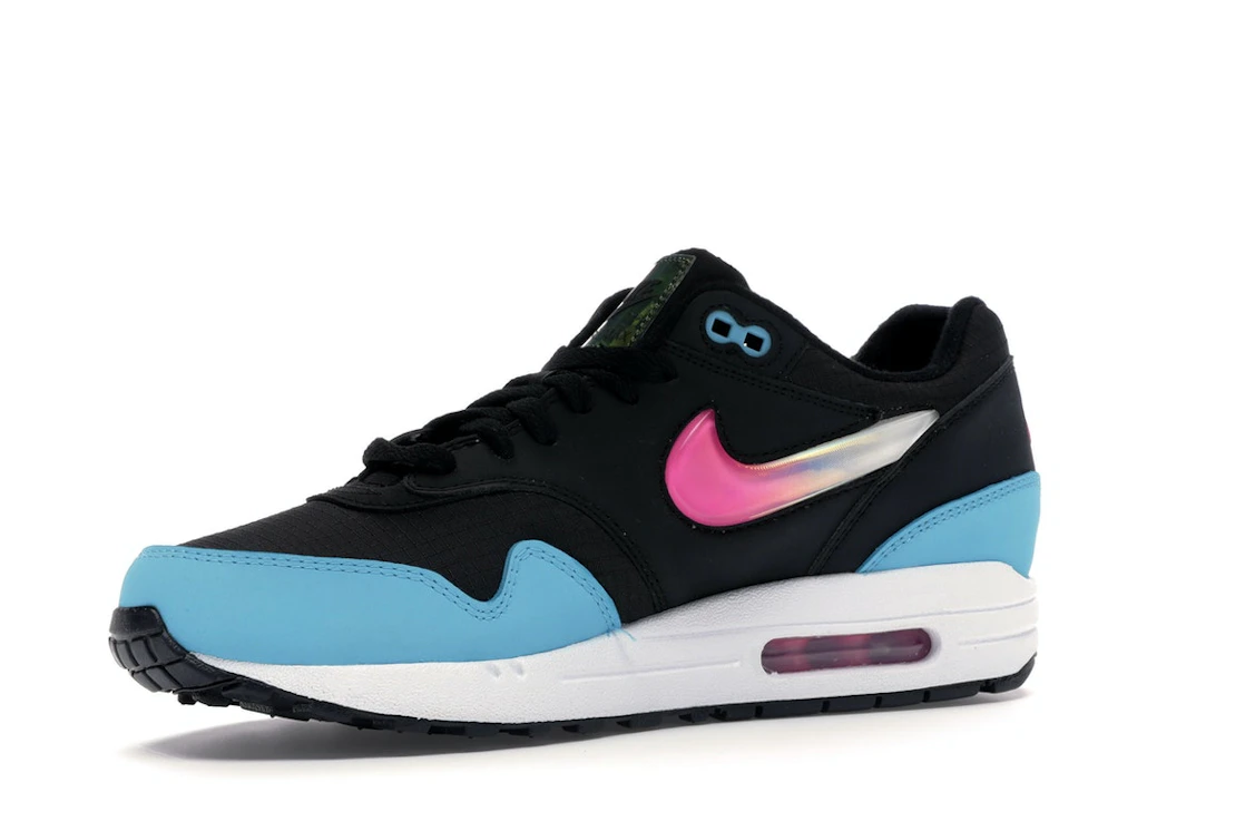 Vue 16 de Nike Air Max 1 Jelly Swoosh Black Fuchsia Blue Fury