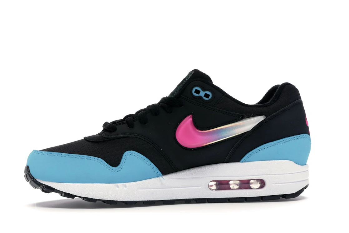 Vue 18 de Nike Air Max 1 Jelly Swoosh Black Fuchsia Blue Fury