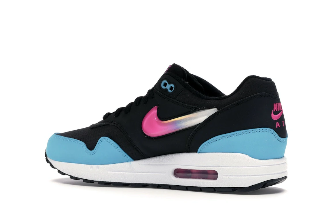 Vue 22 de Nike Air Max 1 Jelly Swoosh Black Fuchsia Blue Fury