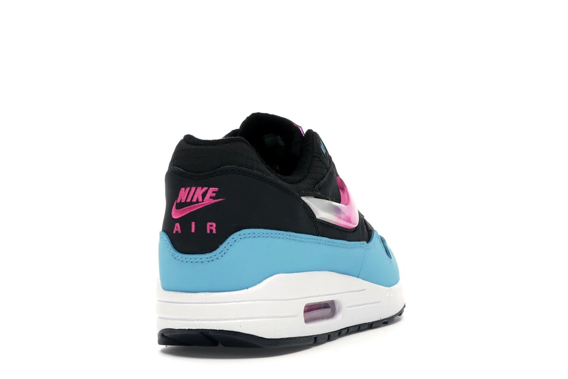 Vue 30 de Nike Air Max 1 Jelly Swoosh Black Fuchsia Blue Fury