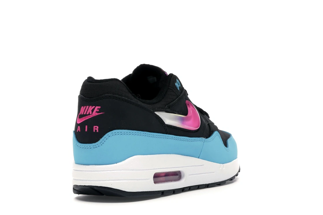 Vue 31 de Nike Air Max 1 Jelly Swoosh Black Fuchsia Blue Fury