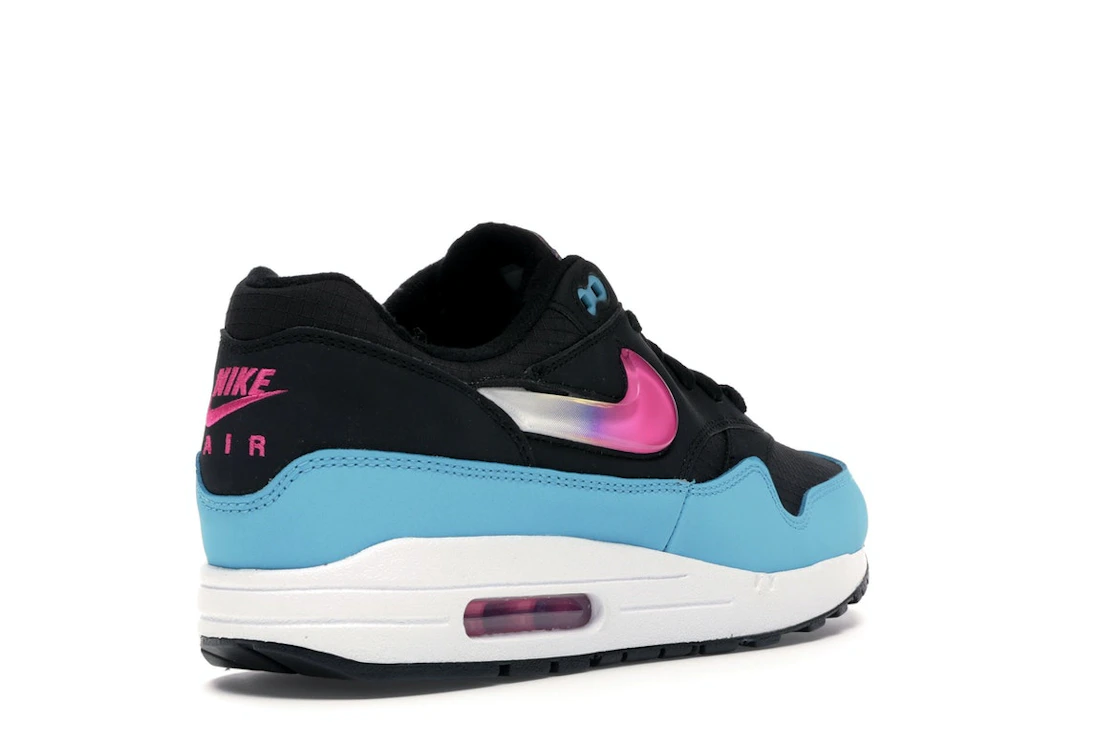 Vue 32 de Nike Air Max 1 Jelly Swoosh Black Fuchsia Blue Fury