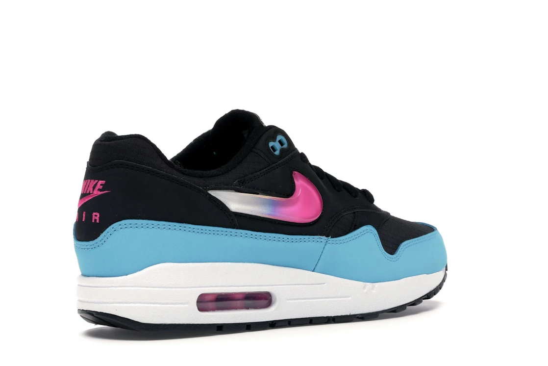 Vue 33 de Nike Air Max 1 Jelly Swoosh Black Fuchsia Blue Fury