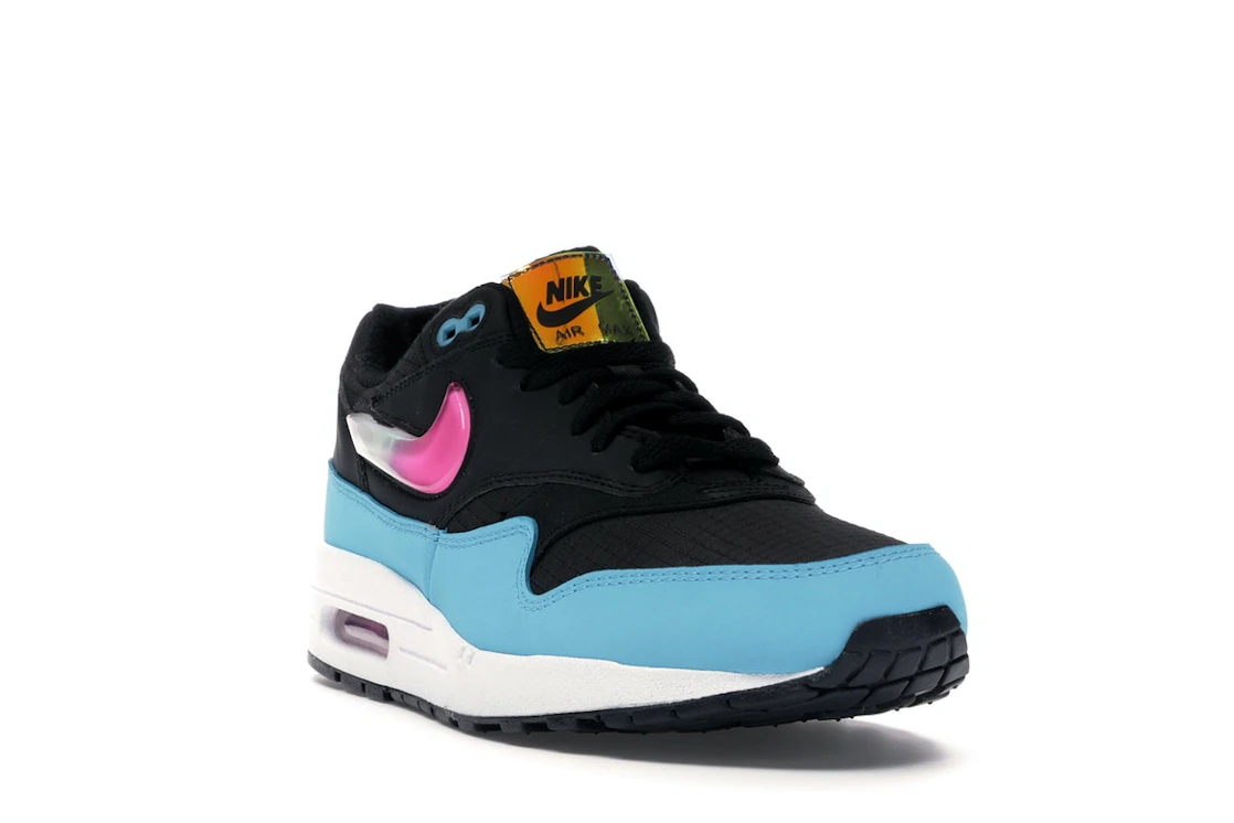 Vue 7 de Nike Air Max 1 Jelly Swoosh Black Fuchsia Blue Fury