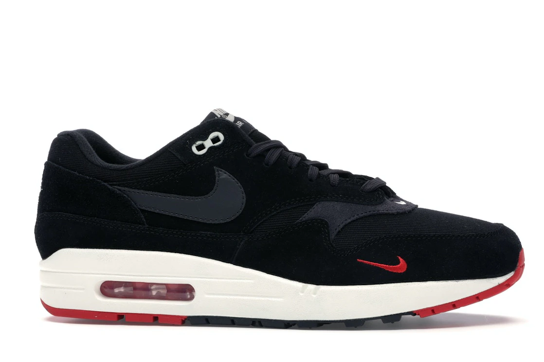 Vue 2 de Nike Air Max 1 Mini Swoosh Bred