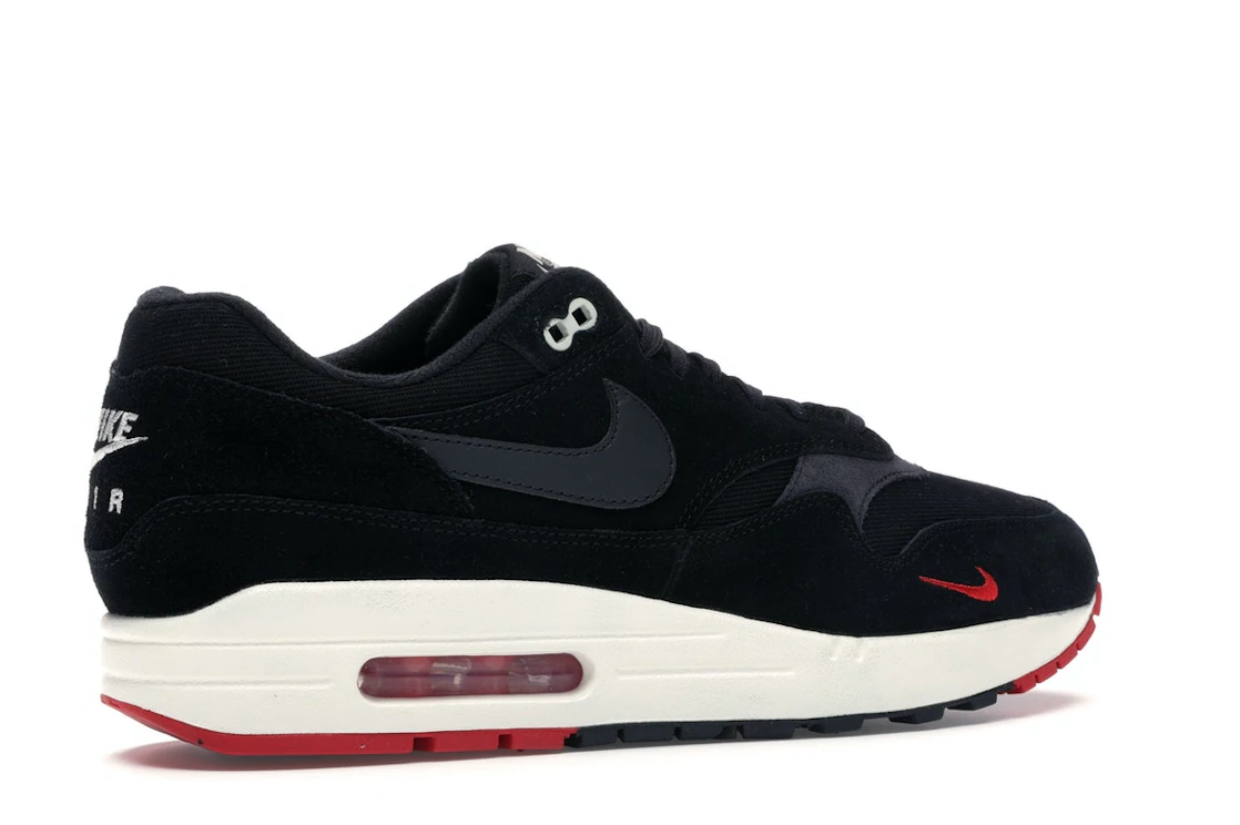 Vue 34 de Nike Air Max 1 Mini Swoosh Bred