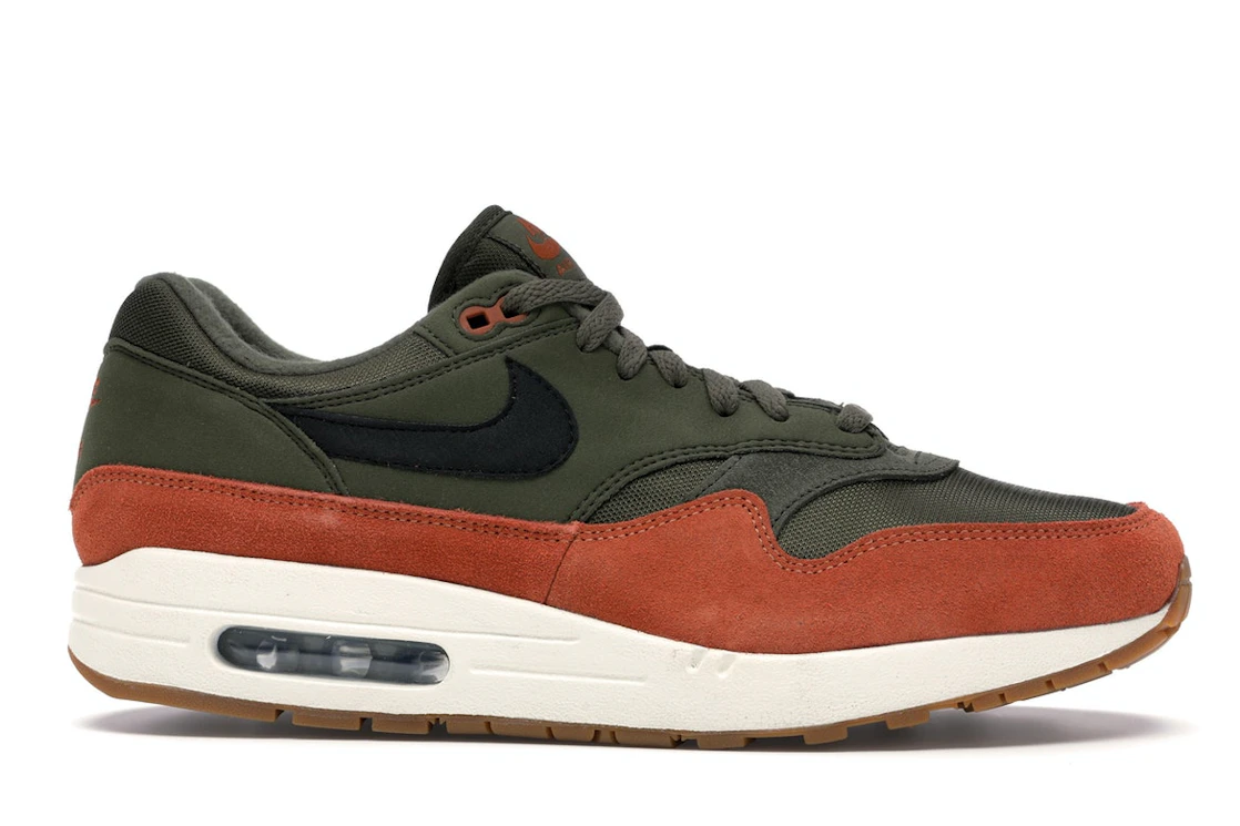 Vue 2 de Nike Air Max 1 Olive Canvas Dark Russet