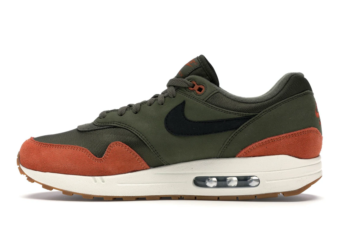 Vue 20 de Nike Air Max 1 Olive Canvas Dark Russet