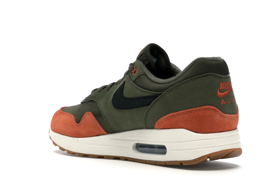 Vue 24 de Nike Air Max 1 Olive Canvas Dark Russet