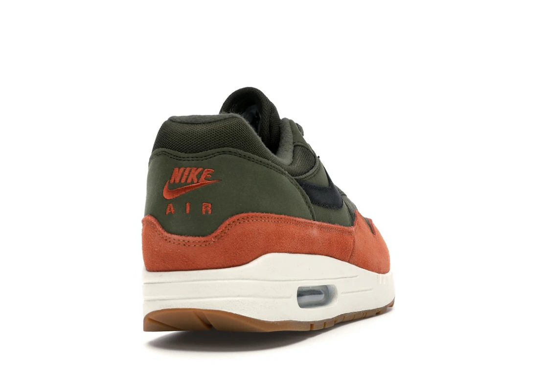 Vue 30 de Nike Air Max 1 Olive Canvas Dark Russet
